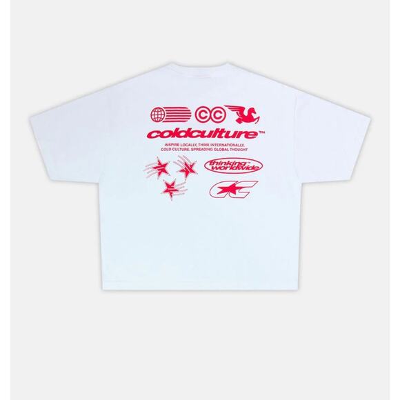 Cold Culture Unisex oversized Mix T shirt White Medium - Picture 2 of 4